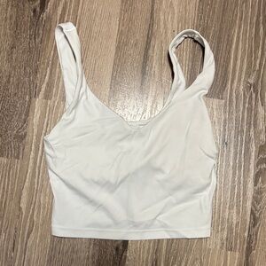 Offline Aerie White V-Neck Cropped Tank Top